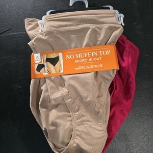 Warner's No Muffin top 3 pack panties size 10 (Inv #28)